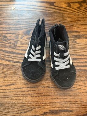 Vans Kids Black and White High-Top Sneakers